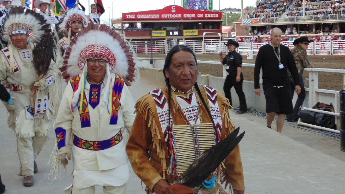 First Nations tribal chiefs on Stampede Stage
