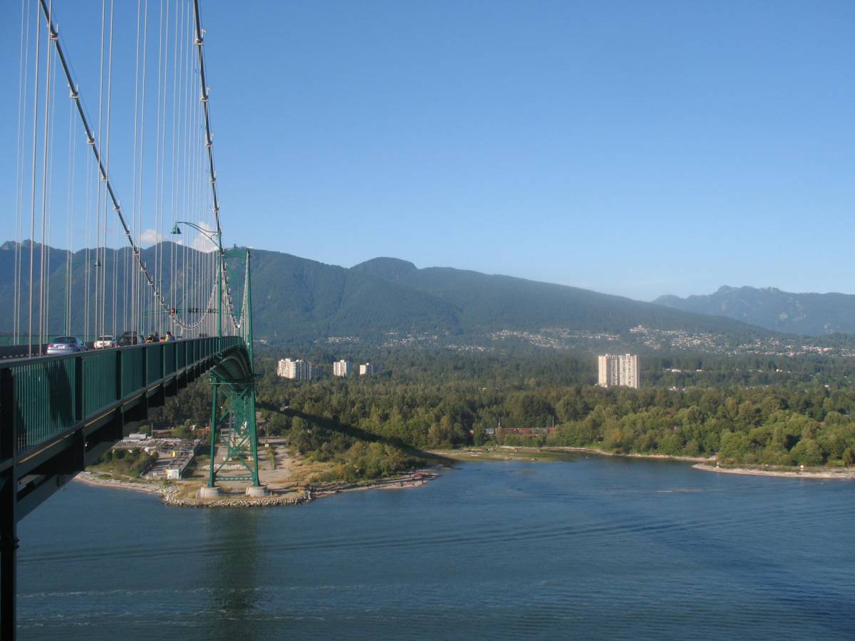 view north from Lions Gate Bridge, Vancouver