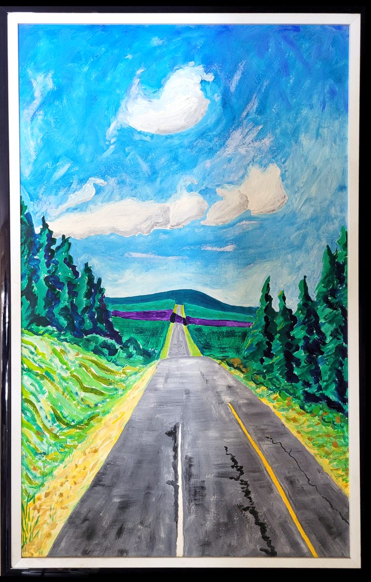 Forests along road north of Whitecourt (oil painting) 1990